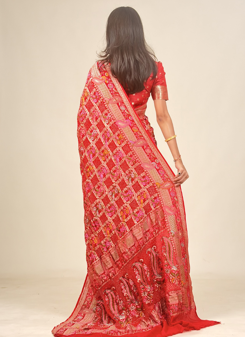 Peacock and Floral Saree