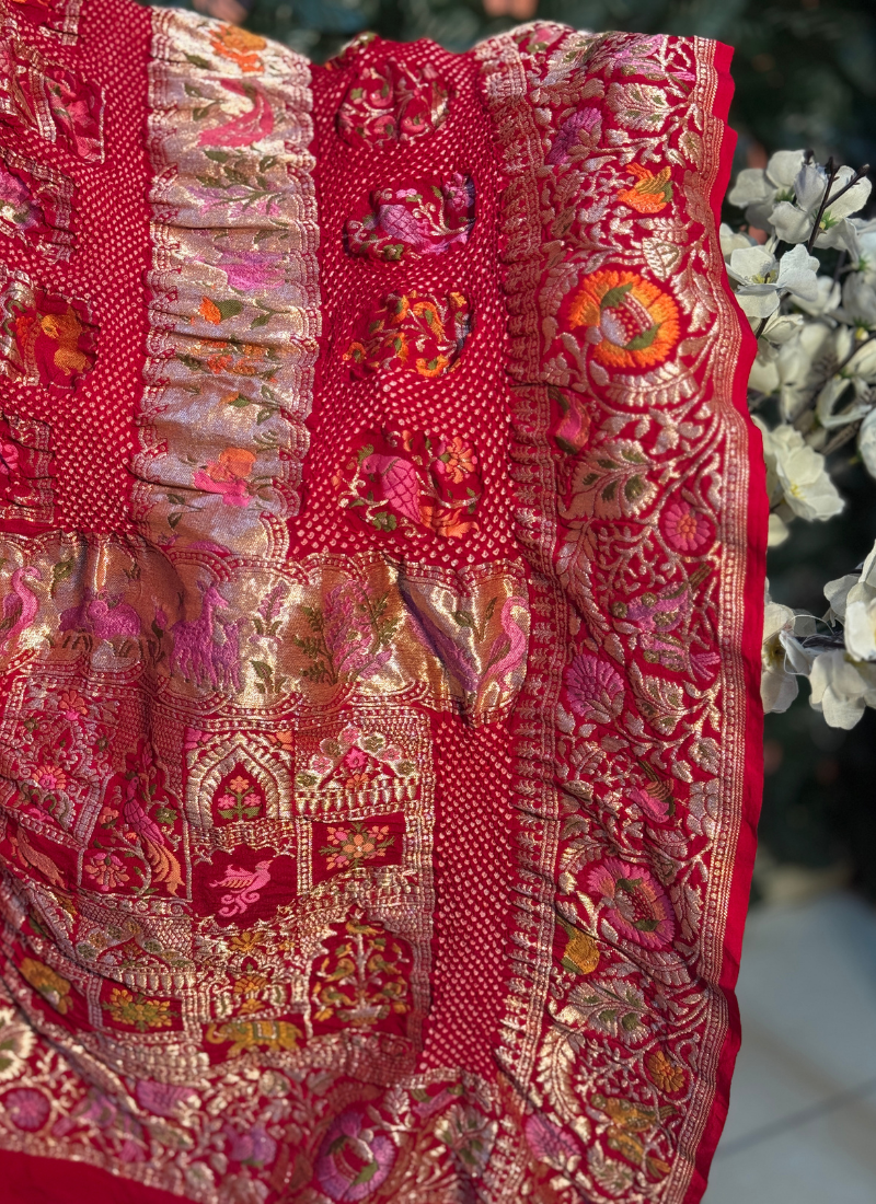 Handwoven Kadva Zari Chauthera Dupatta