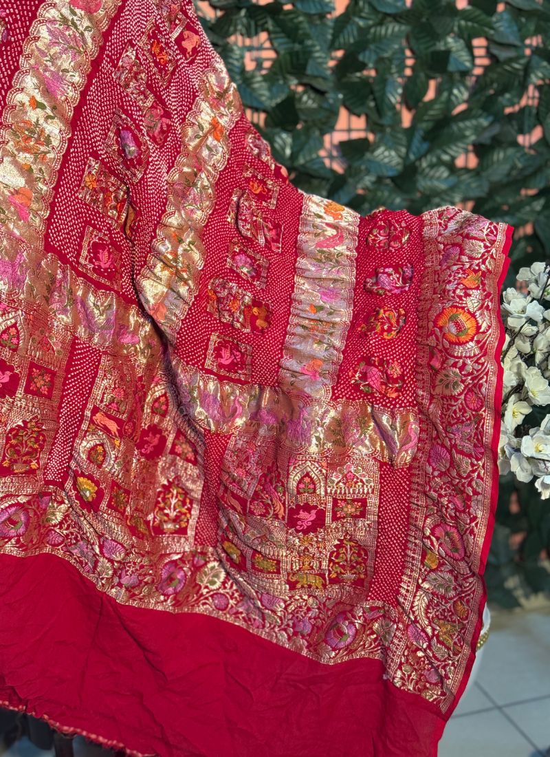 Handwoven Kadva Zari Chauthera Dupatta