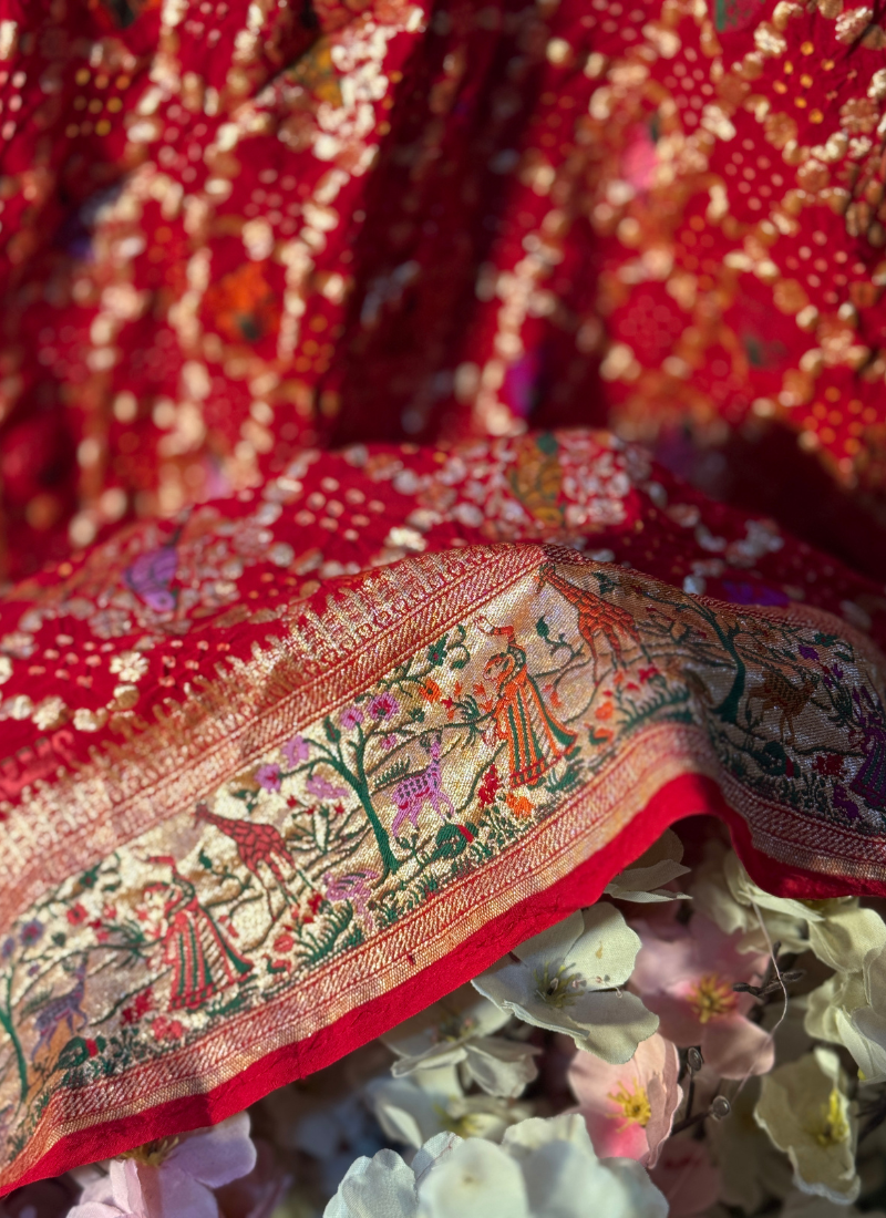 Tested Zari Tilfi Paithani Saree - Red Color