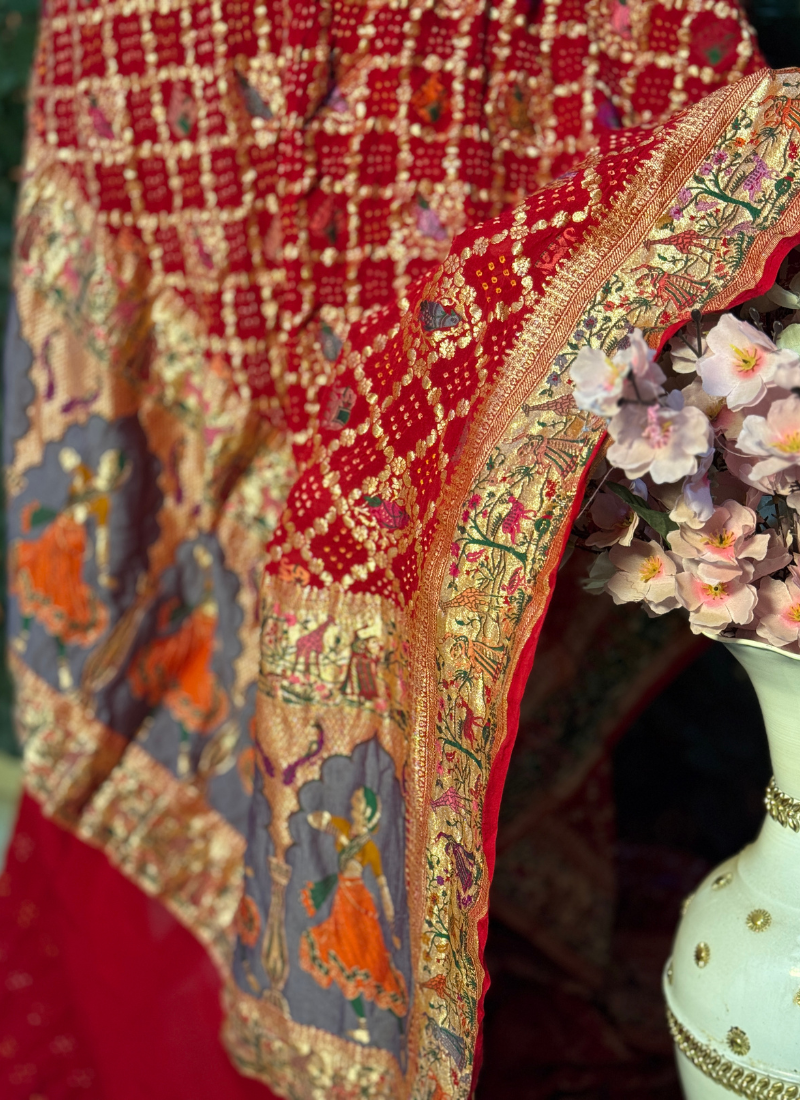 Tested Zari Tilfi Paithani Saree - Red Color