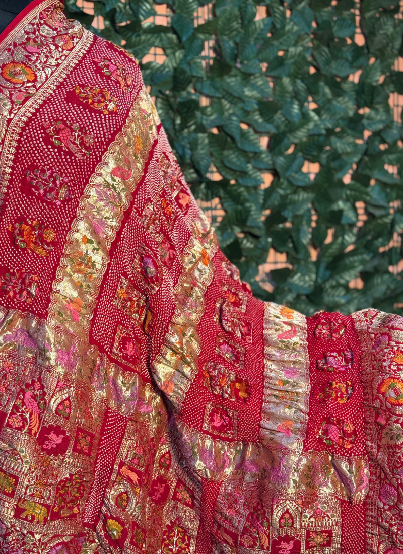 Handwoven Kadva Zari Chauthera Dupatta