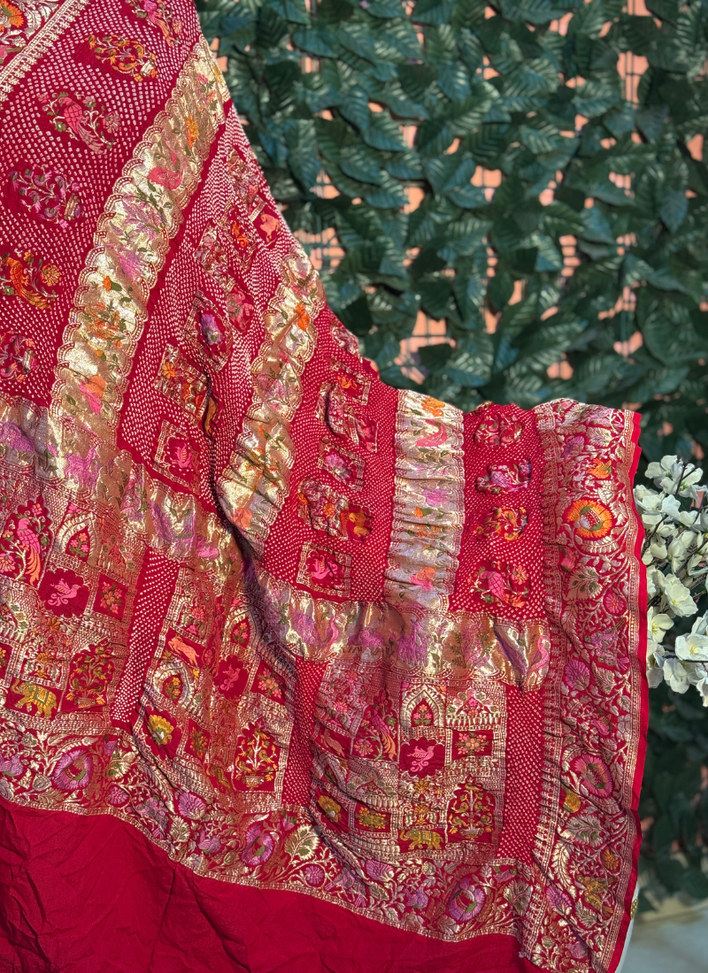 Handwoven Kadva Zari Chauthera Dupatta