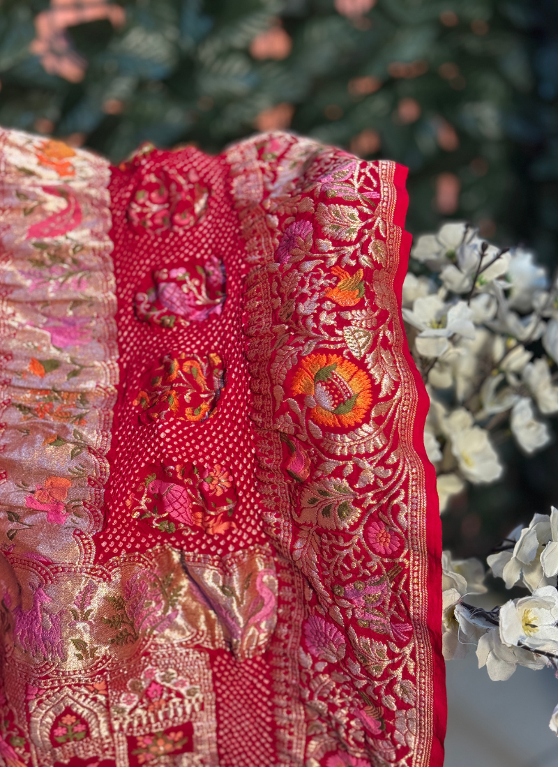 Handwoven Kadva Zari Chauthera Dupatta